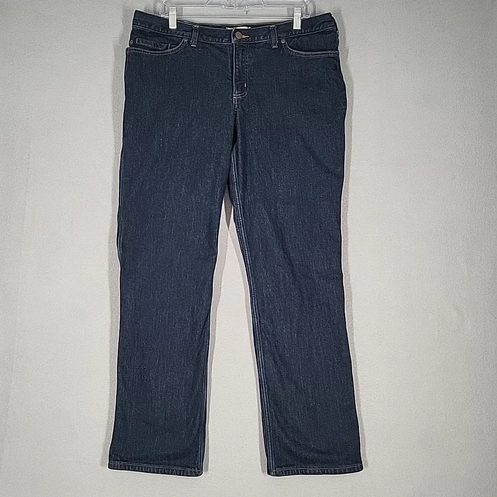 Carhartt Flannel Lined Straight Jeans Women's 16 Regular Blue Plaid Workwear‎